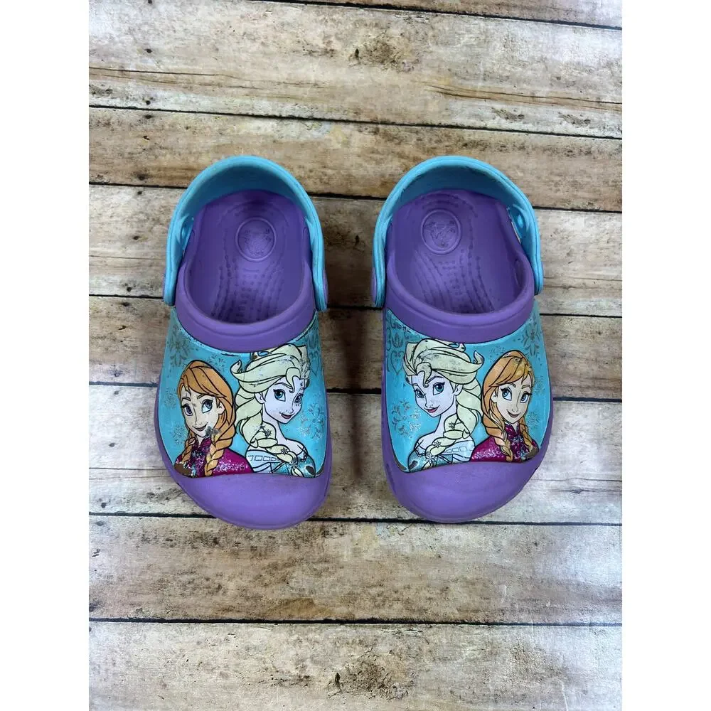 Crocs Disney Frozen Anna Elsa Toddler Girls Size 6/7